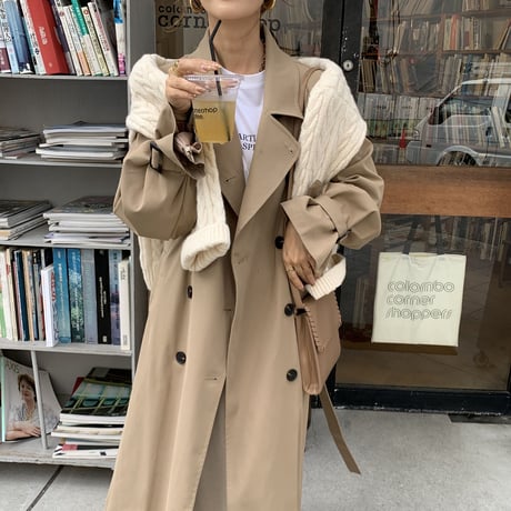 上質2wayロングトレンチコート