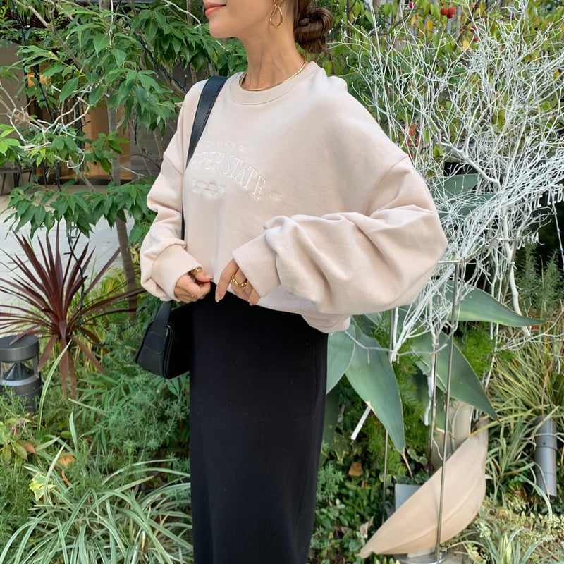 刺繍ロゴベージュスウェット | BLATE