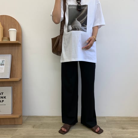 ボタン調節可能・マタニティーリラックスワイドパンツ