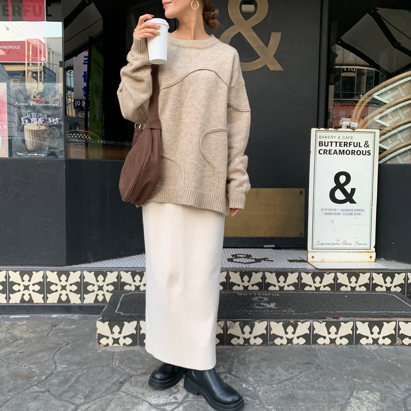 コード刺繍ニュアンスニット | BLATE