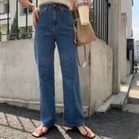 ウエストゴムストレッチストレートデニム