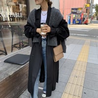 上質2wayロングトレンチコート ブラック