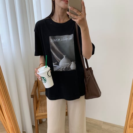 ニュアンスコットンフォトTシャツ