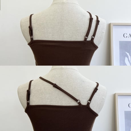 2wayブラカップ付きデザインキャミソール