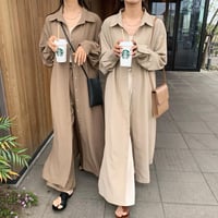 リネンタッチロングサマーシャツガウン
