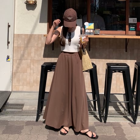 リラックス体型カバーフレアスカート