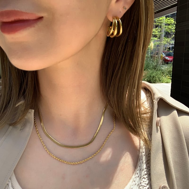 サージカル3連ゴールドピアス・イヤリング | BLATE 