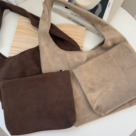 ポーチ付き上質スエードbag