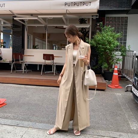 上質ニュアンステーラードロングジレ