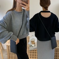 裏起毛バックオープンショートスウェット