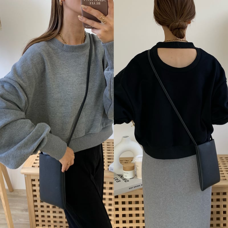 裏起毛バックオープンショートスウェット | BLATE