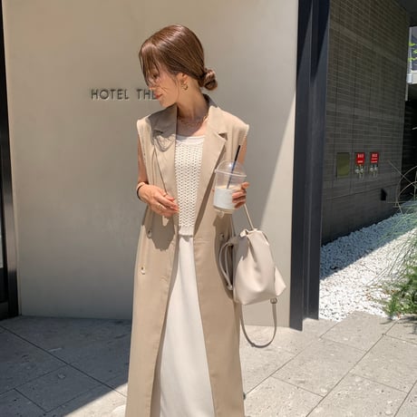 上質ニュアンステーラードロングジレ