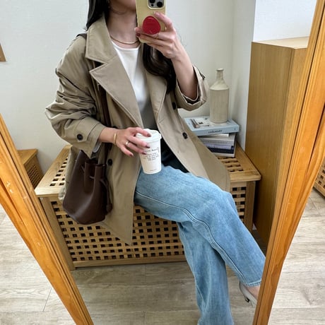 裏キルトトレンチミドルコート