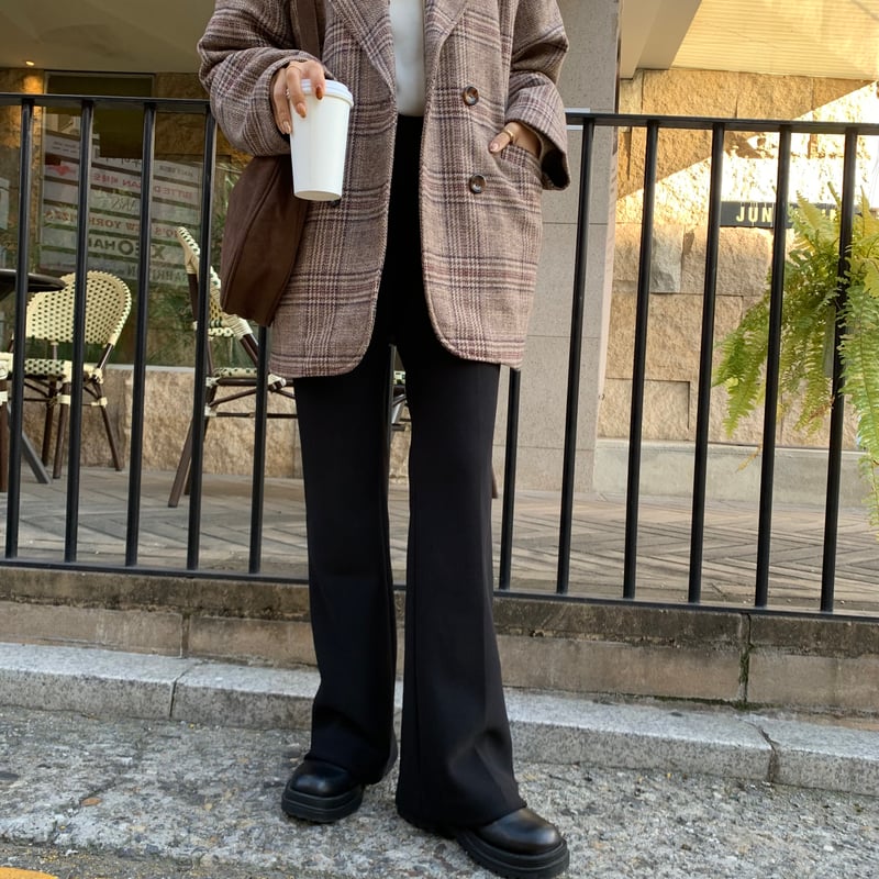 1/21入荷・裏起毛細見えフレアパンツ | BLATE