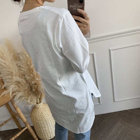 cotton100％チュニック丈ロンT