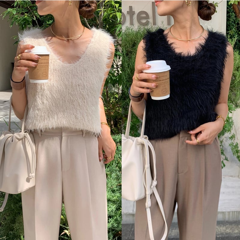 シャギー2WAYショートニットベスト | BLATE シャギー2WAYショートニットベスト | BLATE