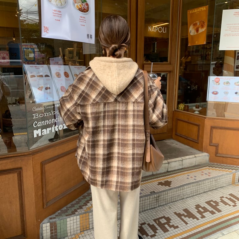 ブラウンチェックミドルコート | BLATE