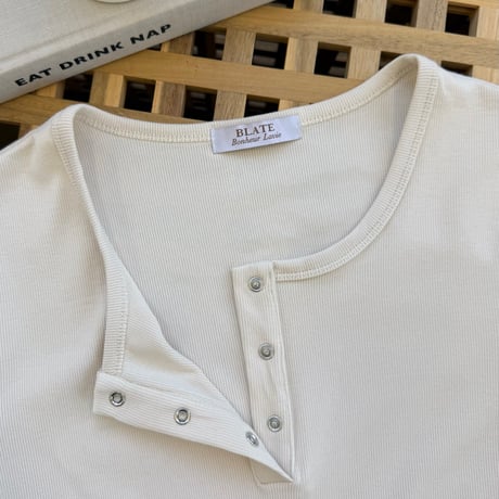 ストレッチリブスナップボタンTee