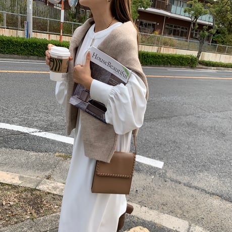 2wayボリュームスリーブドローコードとろみシャツワンピース