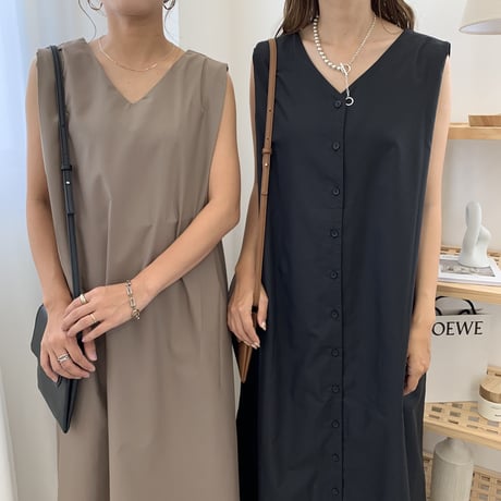 2WAYバックボタンロングワンピース