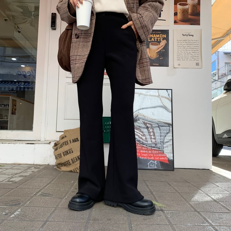 BLATE 裏起毛フレアパンツ 裏起毛細見えフレアパンツ | BLATE