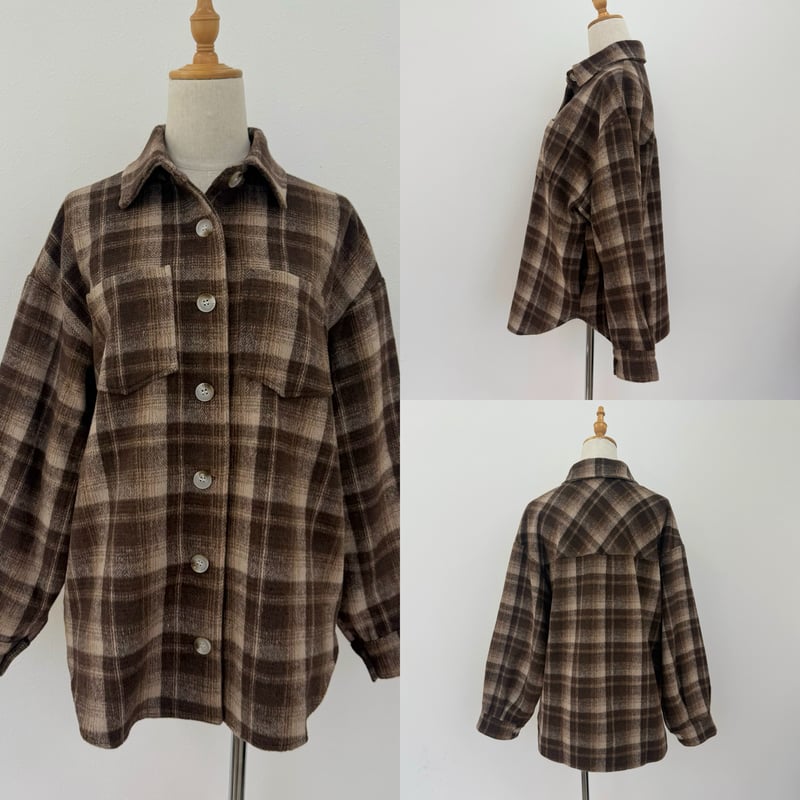 ブラウンチェックミドルコート | BLATE