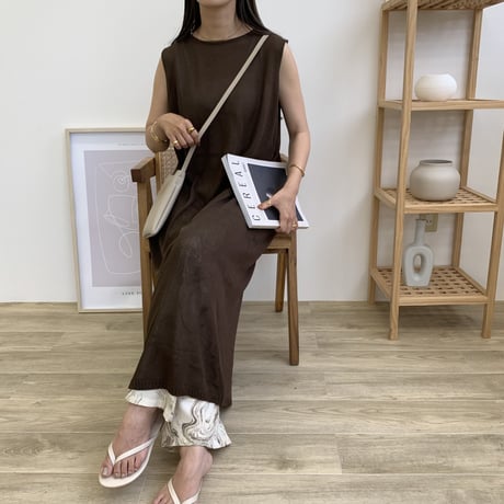 バックリボンシアーサマーニットワンピース