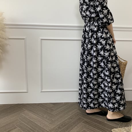 2WAYフラワーワンピースガウン
