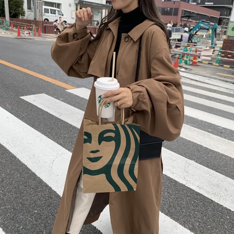 ステンカラーボリュームスリーブコート