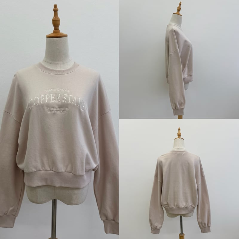 刺繍ロゴベージュスウェット | BLATE