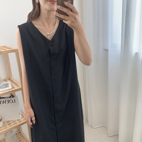 2WAYバックボタンロングワンピース