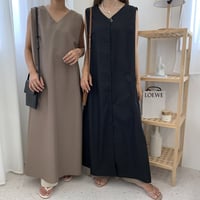 2WAYバックボタンロングワンピース