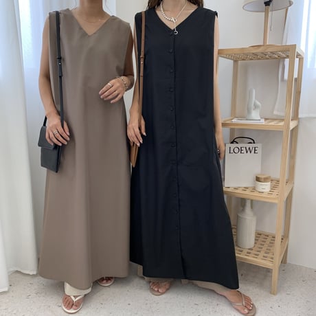 2WAYバックボタンロングワンピース