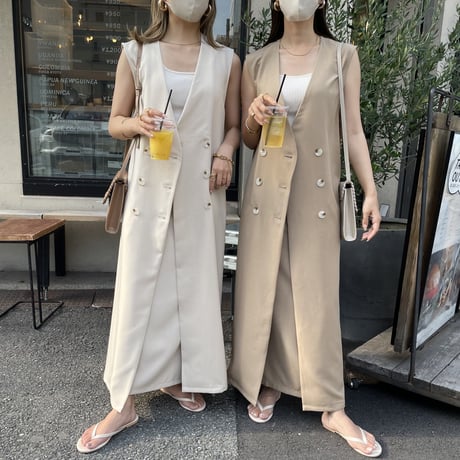 上質ニュアンスノーカラーロングジレ