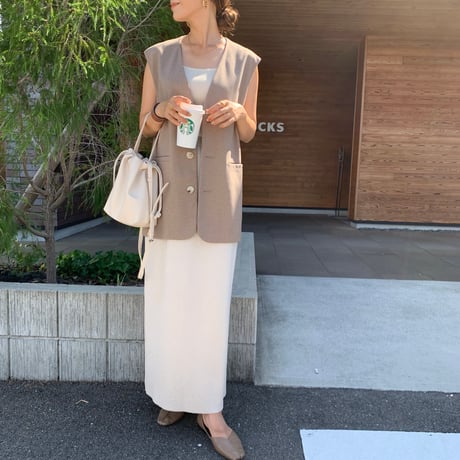 フェイクウール細見えノーカラージレ