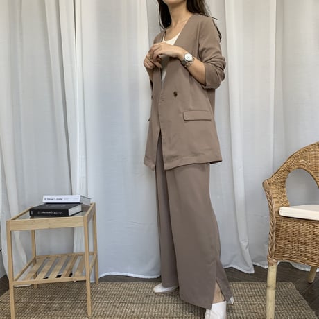 高身長さん向け裾スリットパンツ