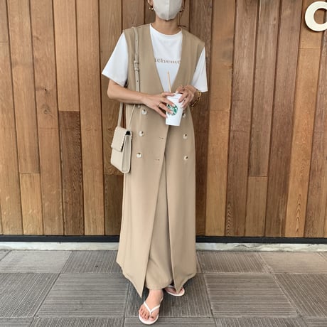 上質ニュアンスノーカラーロングジレ