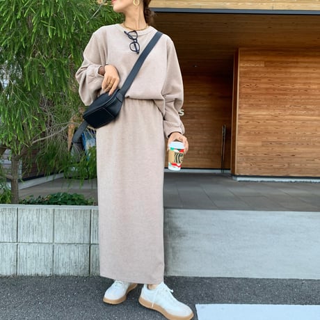 即納・上質ニュアンス起毛リブタイトスカート