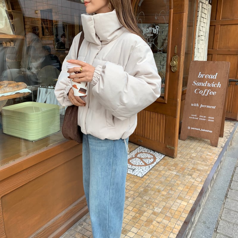 コーデュロイエクリュショート中綿ジャケット | BLATE