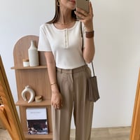 ストレッチリブスナップボタンTee