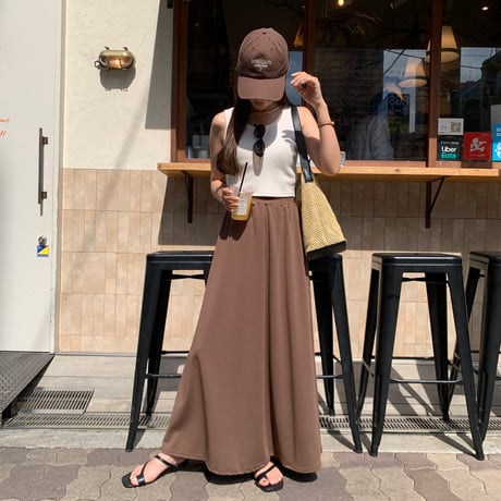 リラックス体型カバーフレアスカート