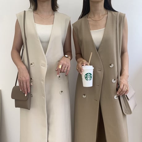上質ニュアンスノーカラーロングジレ