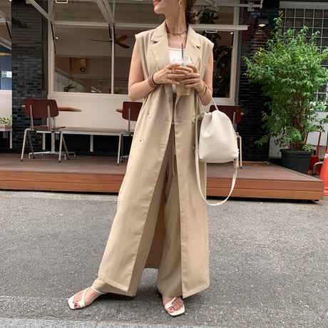 上質ニュアンステーラードロングジレ