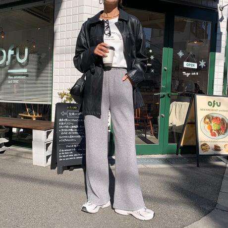 温か裏起毛ニュアンスワイドパンツ