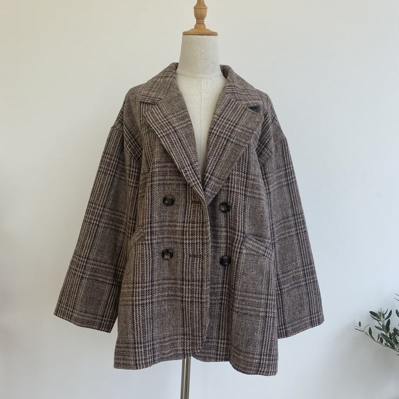BLATE チェック柄ダブルジャケットコート チェック柄ダブルジャケットコート | BLATE