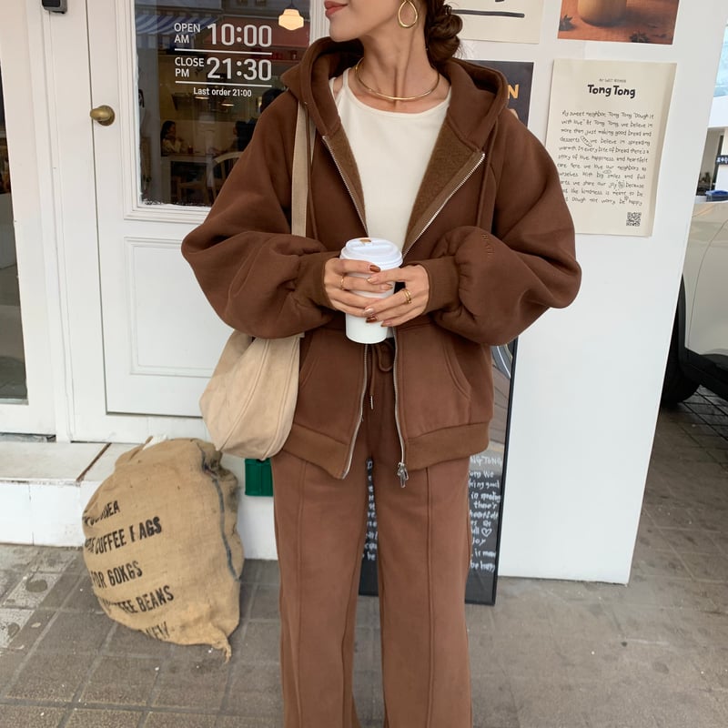 裏起毛ボリュームフードジップパーカー | BLATE