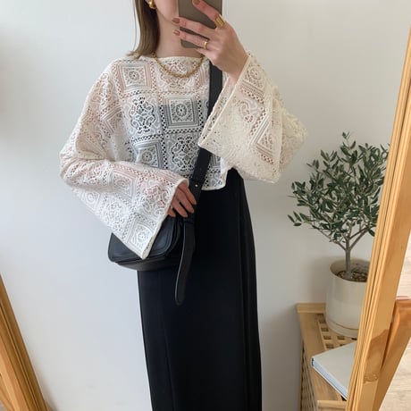 袖ルーズ2wayレースTOPS