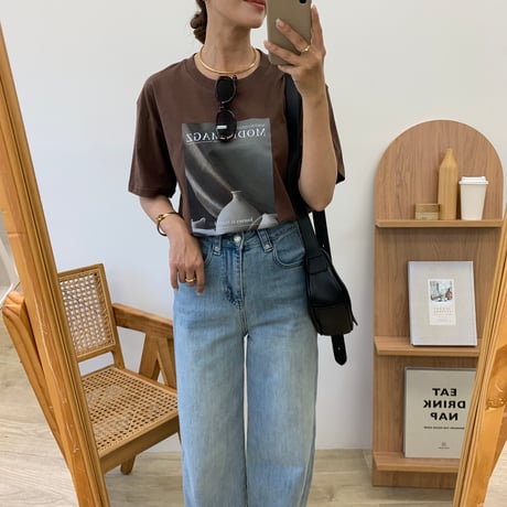 ニュアンスコットンフォトTシャツ
