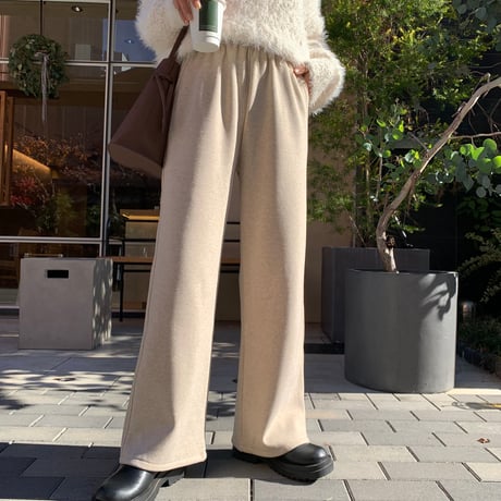 温か裏起毛ニュアンスワイドパンツ