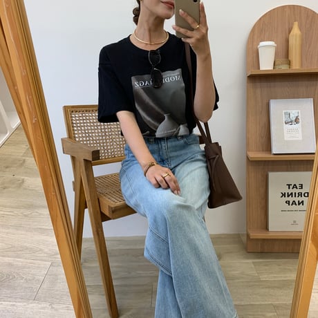 ニュアンスコットンフォトTシャツ